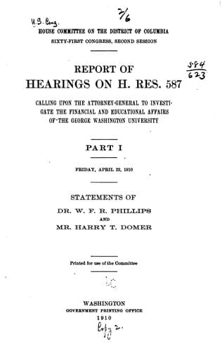 Report of Hearings on H. Res. 587, Calling Upon the Attorney-general to ...