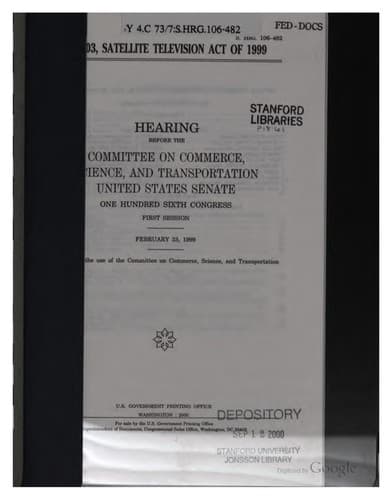 S. 303, Satellite Television Act of 1999