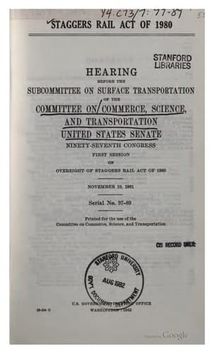 Staggers Rail Act of 1980