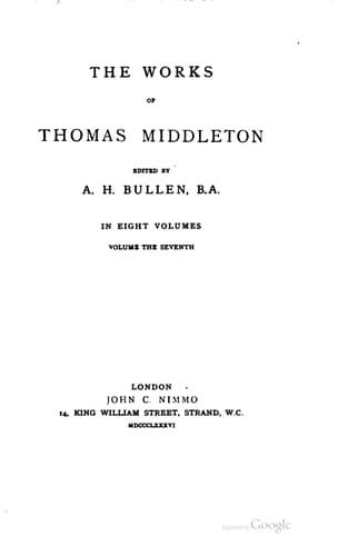 The works of Thomas Middleton