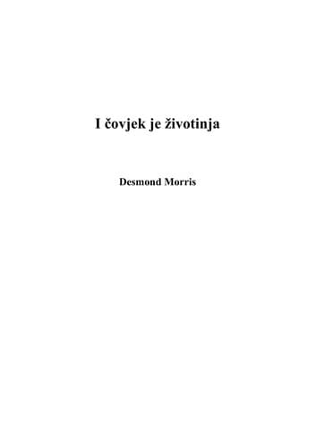 I čovjek je životinja
