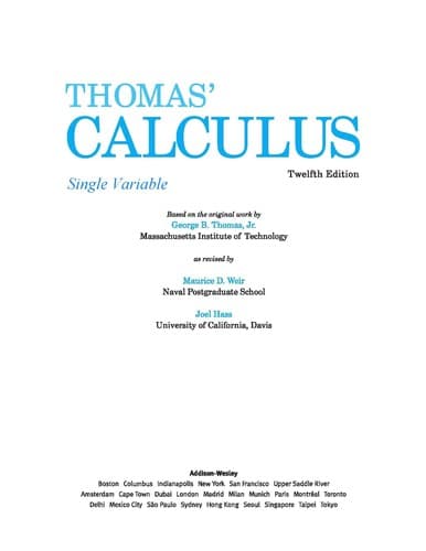 Thomas' calculus
