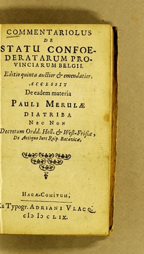 Commentariolus de statu confoederatarum provinciarum Belgii