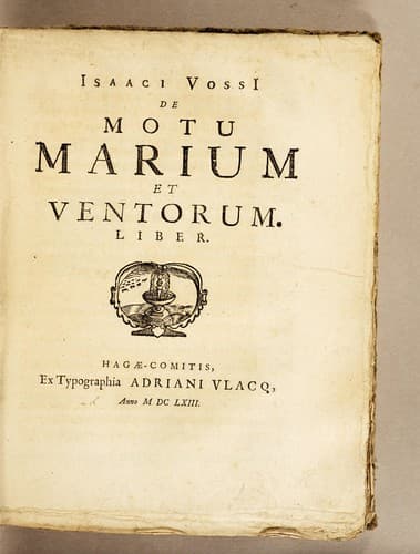 Isaaci Vossi De motu marium et ventorum. Liber