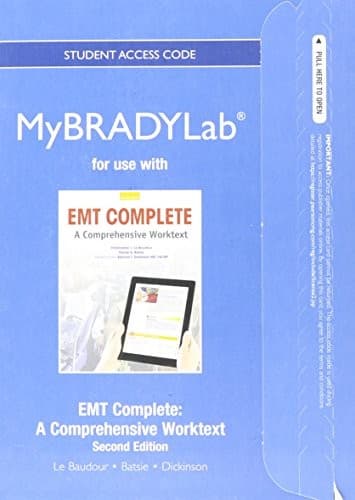 NEW MyBradyLab without Pearson eText -- Access Card -- for EMT Complete