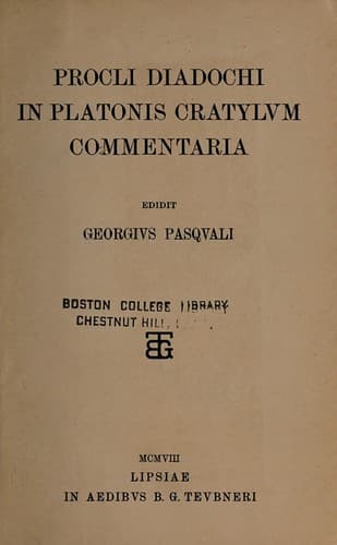 Procli Diadochi in Platonis Cratylum commentaria