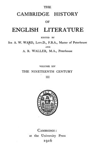 The Cambridge history of English literature