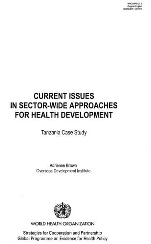 Current issues in sector-wide approaches for health development