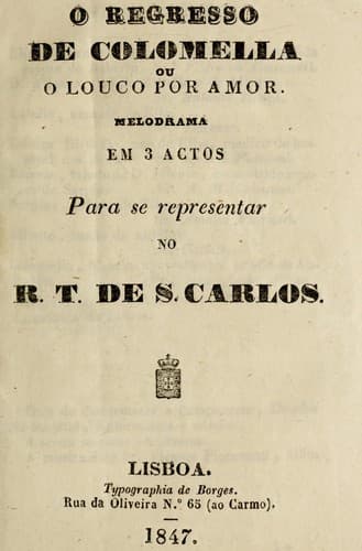 O regresso de colomella ou o louco por amor