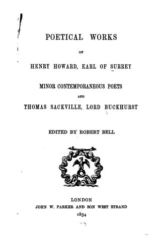 The poetical works of Henry Howard, earl of Surrey