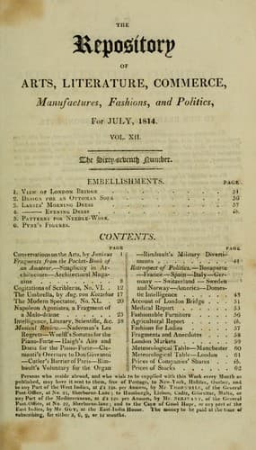 The Repository of arts, literature, commerce, manufactures, fashions and politics