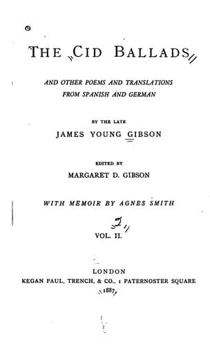 The Cid ballads, and other poems and translations from Spanish and German