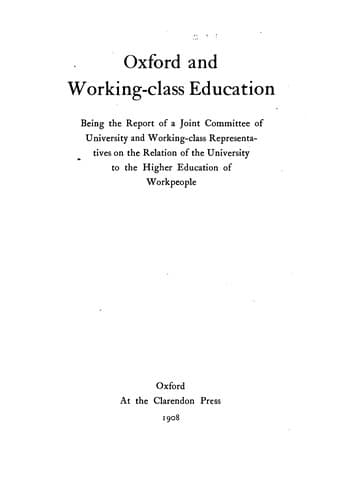 Oxford and working-class education