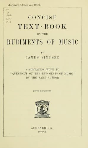Concise text-book on the rudiments of music