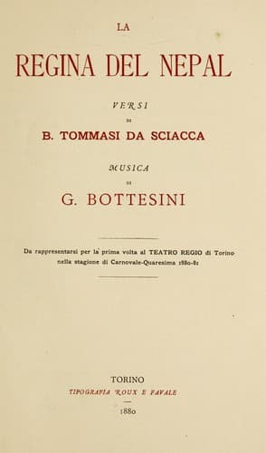 La regina del nepal / Sciacca, music by Bottesini