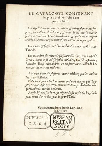Les observations de plvsievrs singvlaritez et choses memorables, trouuées en Grece, Asie, Iudée, Egypte, Arabie, & autres pays estranges