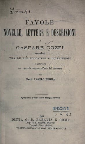Favole, novelle, lettere e descrizioni