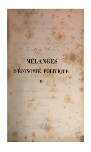 Mélanges d'économie politique