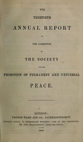 Annual report of the Committee of the Society for the Promotion of Permanent and Universal Peace